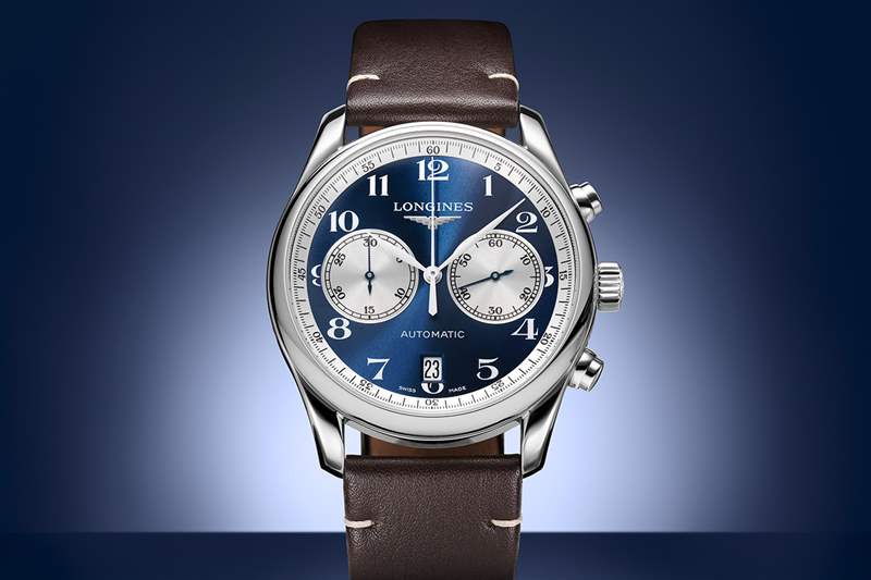 浪琴表大師系列計時碼表寶齊萊藍(lán)色版手表-復(fù)刻表