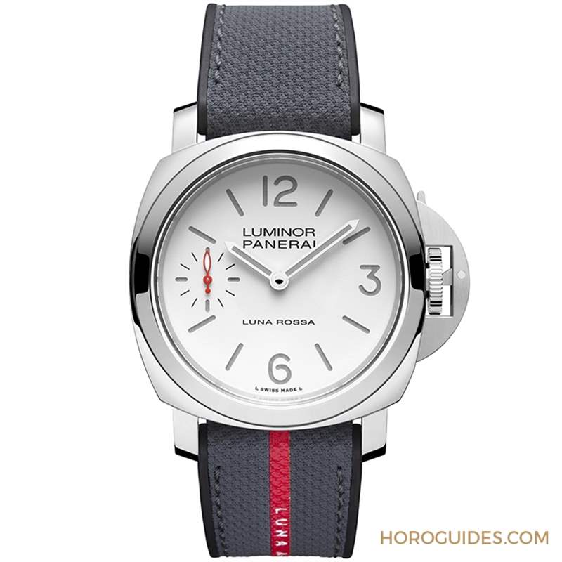 OFFICINE PANERAI - 消光白表盤、紅色小秒針，純凈又搶眼｜Panerai Luminor Luna Rossa腕表PAM01342