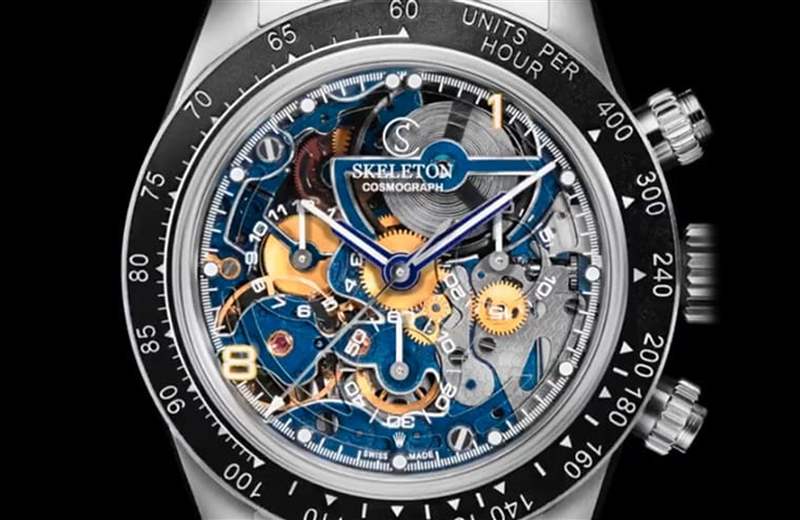 勞力士Daytona 116520改裝手表藍寶石面盤加藍色機芯零件超獨特-復刻表