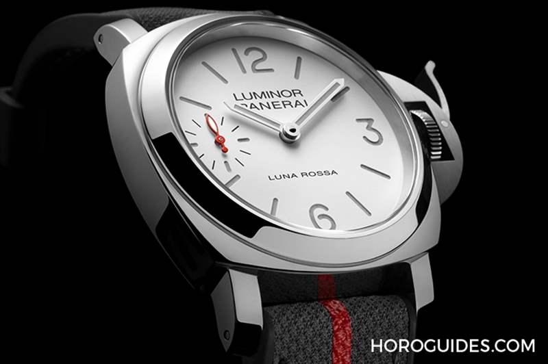 OFFICINE PANERAI - 消光白表盤、紅色小秒針，純凈又搶眼｜Panerai Luminor Luna Rossa腕表PAM01342