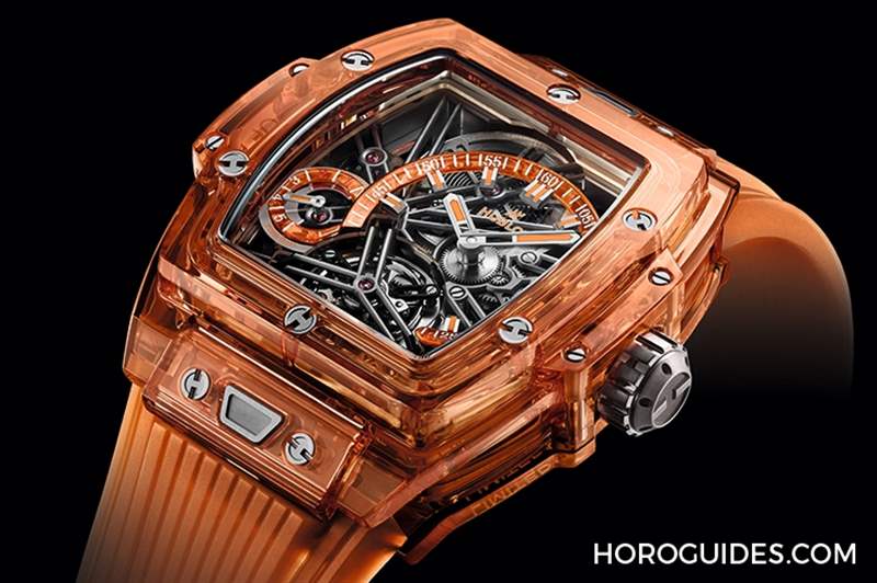 高透光冰橙色!Hublot Spirit of Big Bang冰橙藍寶石陀飛輪五日鏈腕表-復刻表