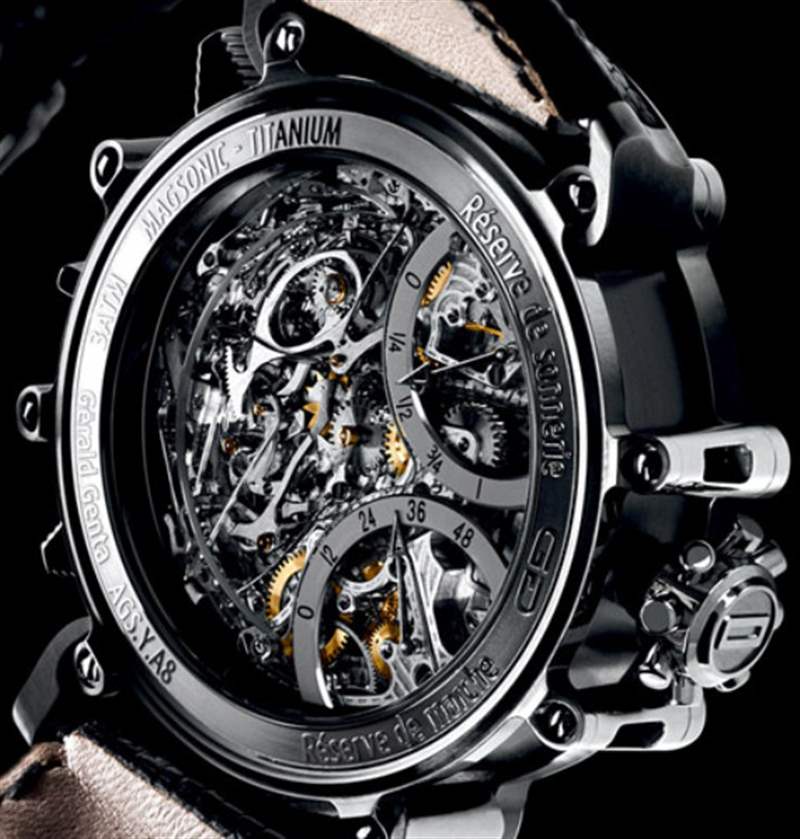GG Arena Metasonic watch back close 杰拉爾德·根塔Gerald Genta競技場元音速自鳴手表-復(fù)刻表