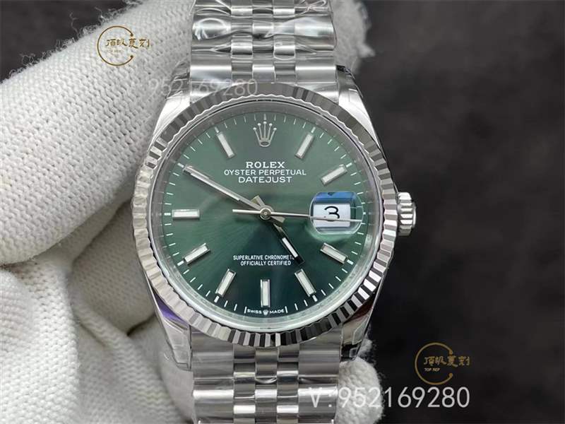 VS廠新品36mm勞力士日志薄荷綠盤3235一體機做工評測-復刻表