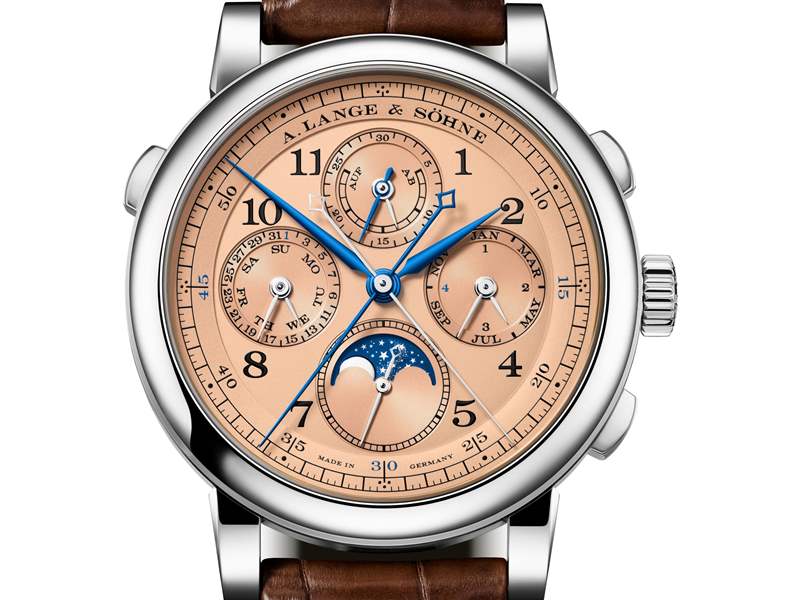 『新表』A. Lange & S?hne朗格推出鉑金表殼Lange 1世界時(shí)腕表和玫瑰金盤(pán)1815萬(wàn)年歷雙追針計(jì)時(shí)碼表-復(fù)刻表