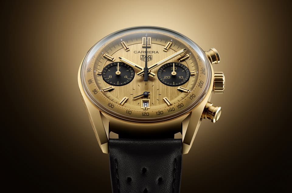 從冠軍車手獎(jiǎng)品獲得啟發(fā)泰格豪雅再造現(xiàn)代Carrera黃金計(jì)時(shí)碼表-復(fù)刻表