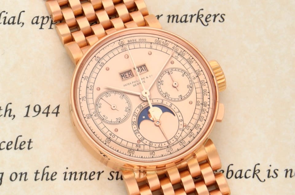 百達(dá)翡麗獨一無二1518萬年歷計時碼表將拍賣估價上看1億4000萬臺幣-復(fù)刻表